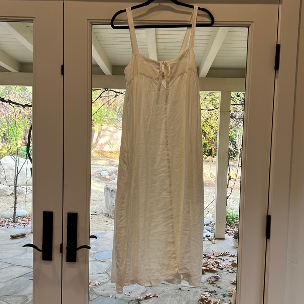Sunday Morning White Linen Dress size S/M